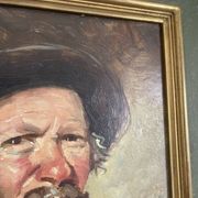 Old Oil Painting Portrait of an Old Man Signed CARDELLA