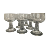 Set of 6 vintage stemmed glasses
