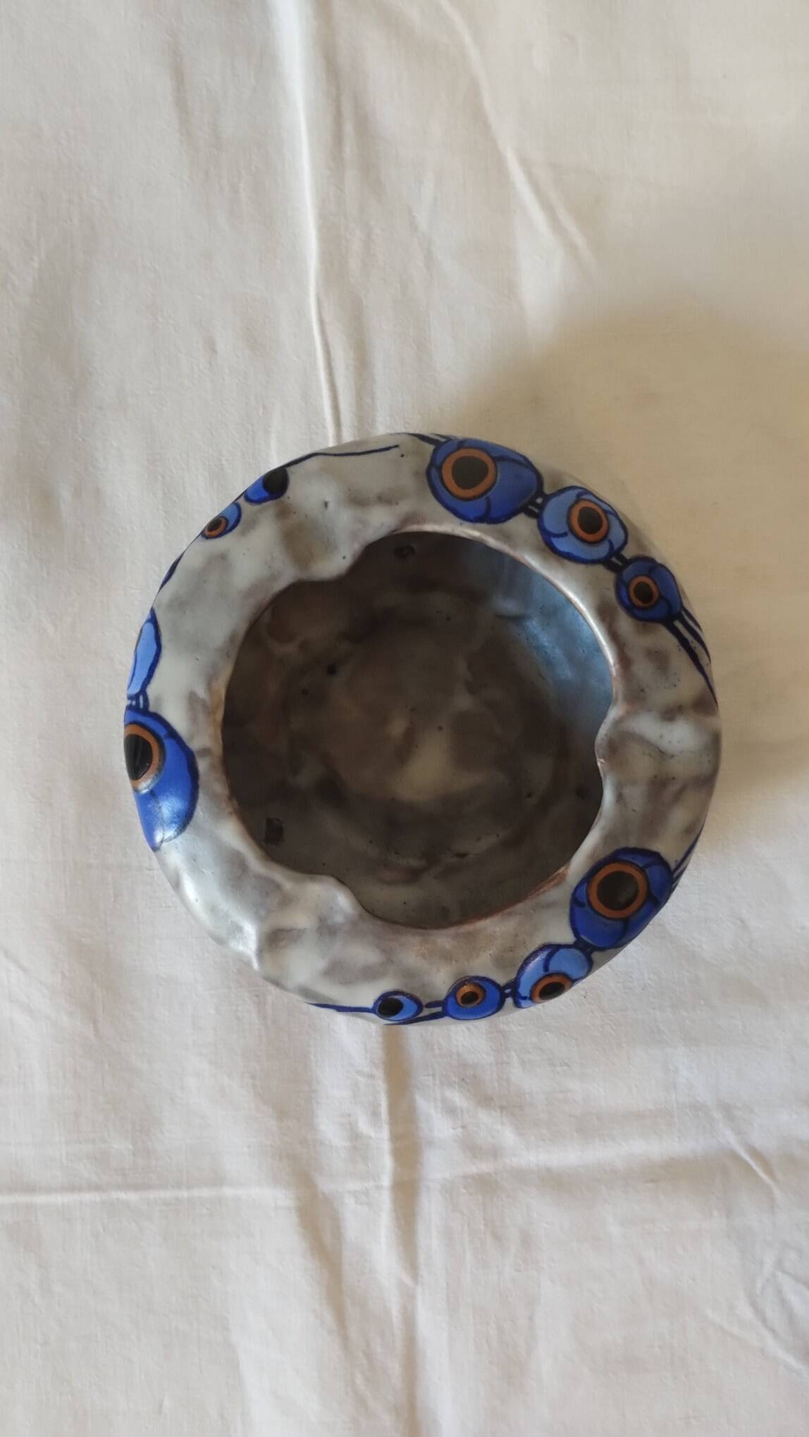 Antique ceramic ashtray by "Louis Dage"