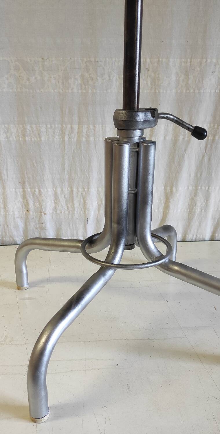 Tabouret industriel en métal et bois - années 50/60