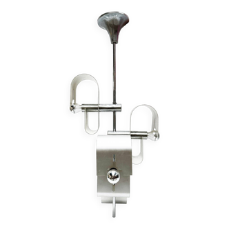 Chromed steel chandelier (italian 70)