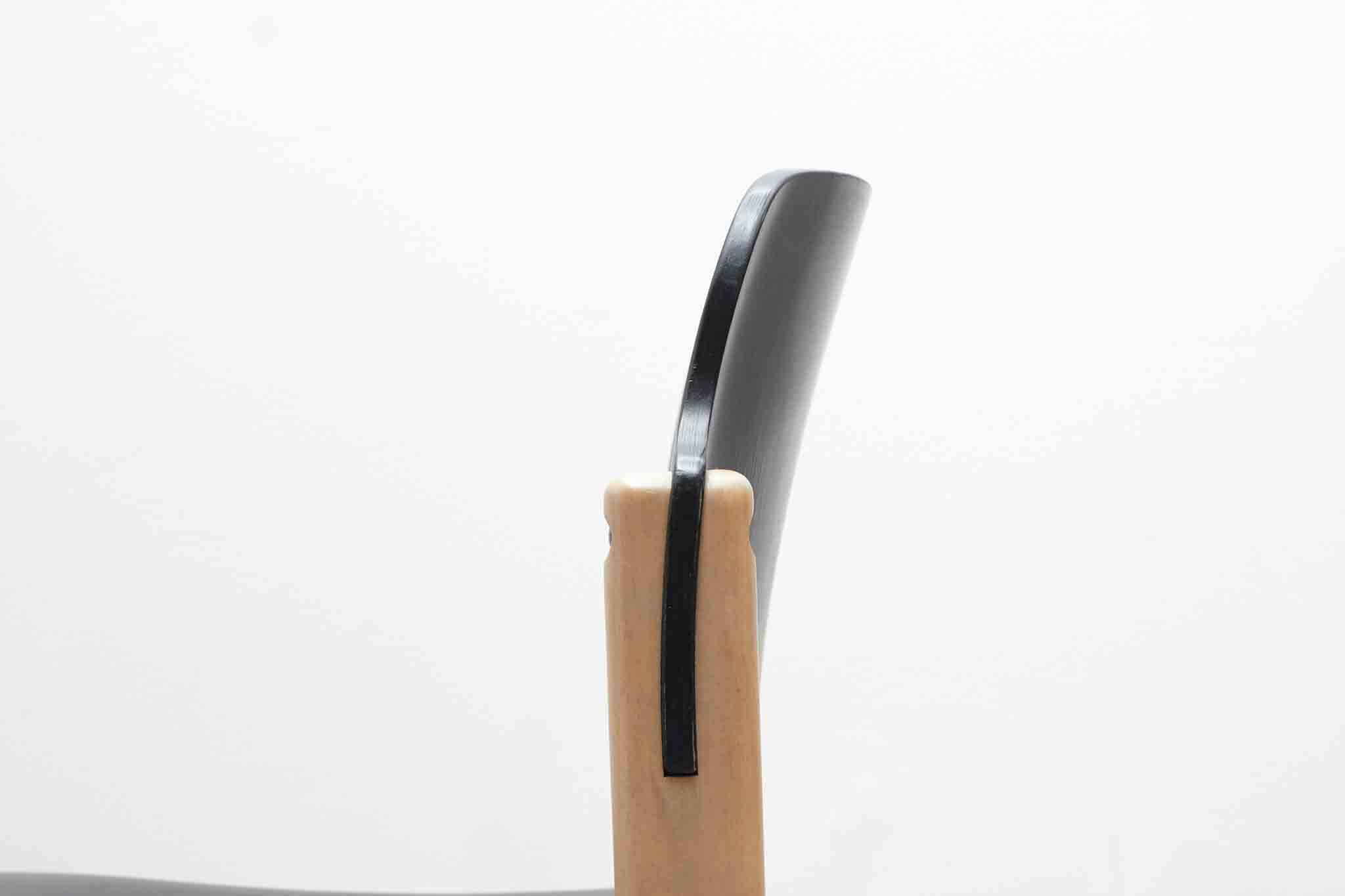 Curved wooden chair from the 1970s, Germany, black and beech.