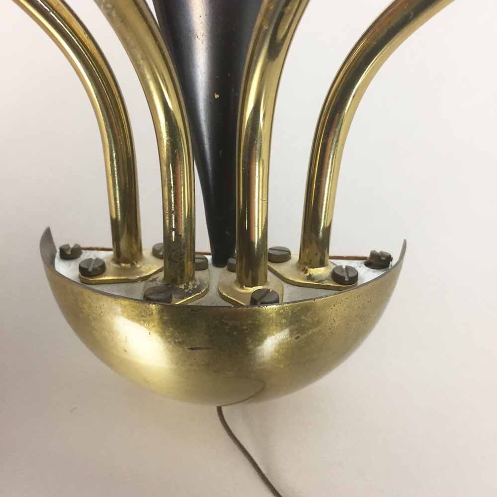 Italian wall light | applied in metal and brass - 1960 s | midcentury modern