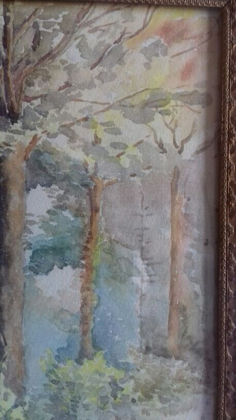 Ancient painting, watercolor "autumn sonata"