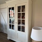 Oak and cherry display cabinet