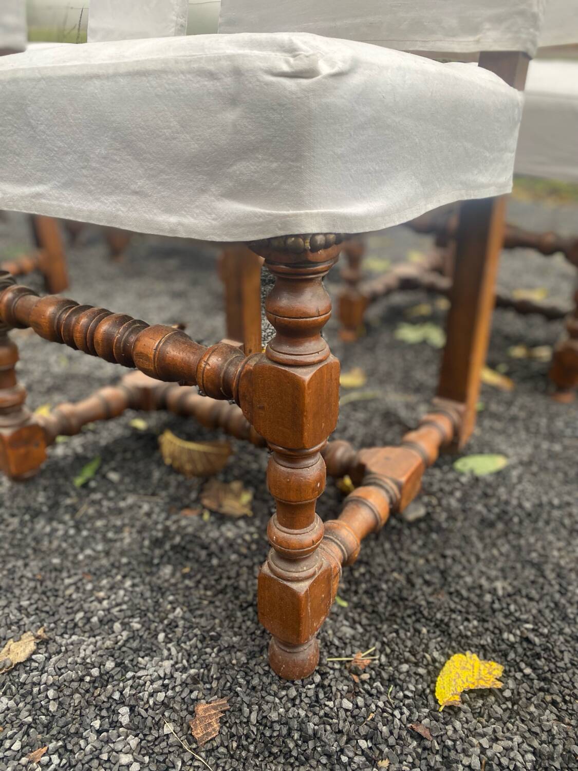 6 Louis XIII walnut chairs