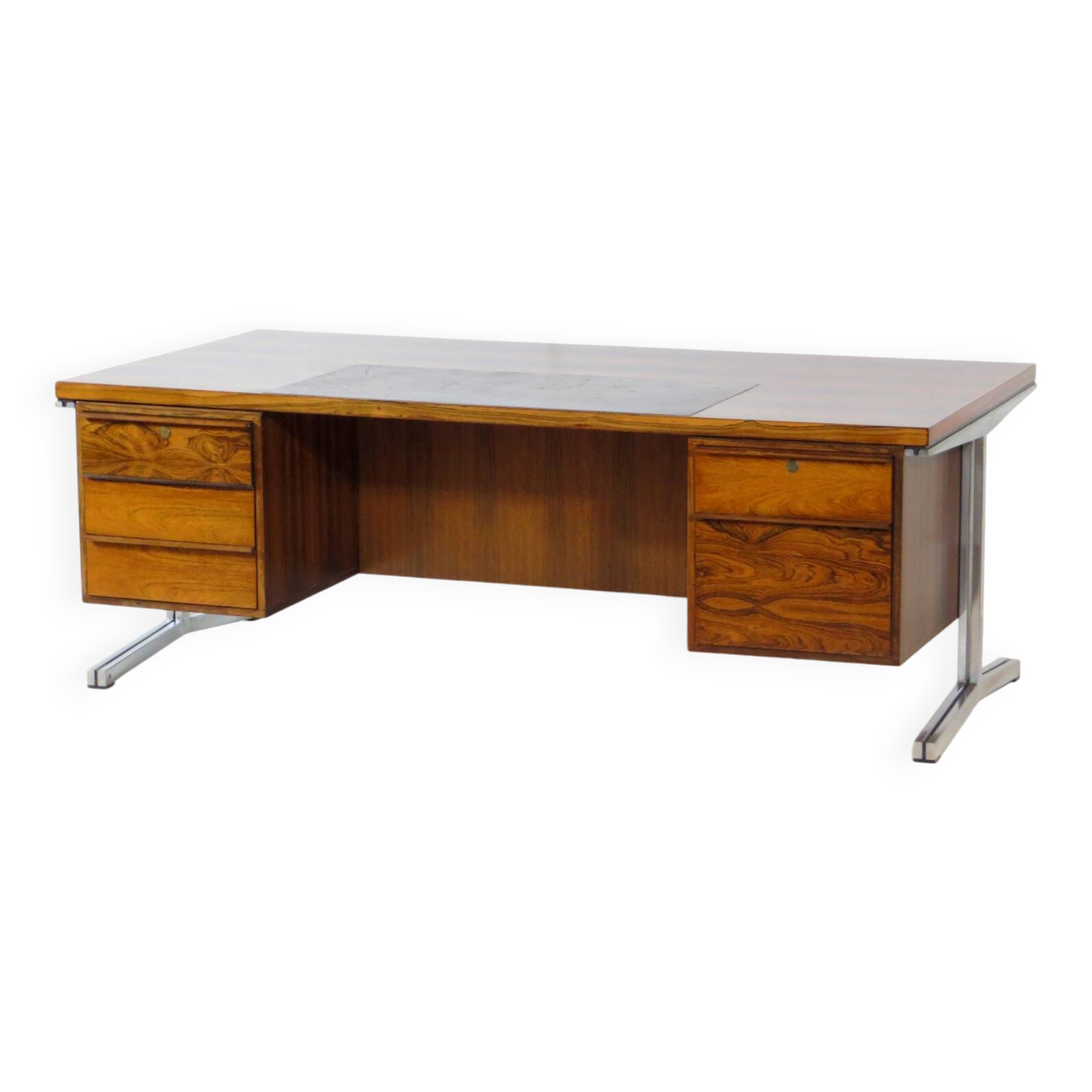 Mid century modern executive writing desk in rosewood, 1960s