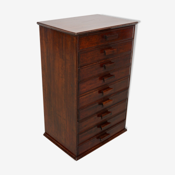 French art deco mahogany apothecary / filing cabinet, ca 1920