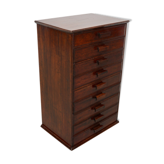French art deco mahogany apothecary / filing cabinet, ca 1920