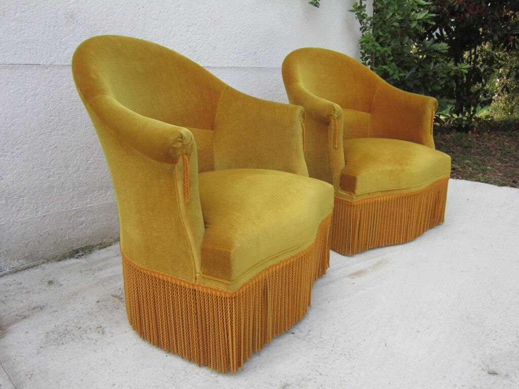 Pair of armchairs velvet Toad