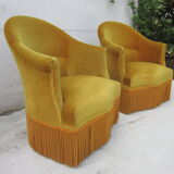 Pair of armchairs velvet Toad