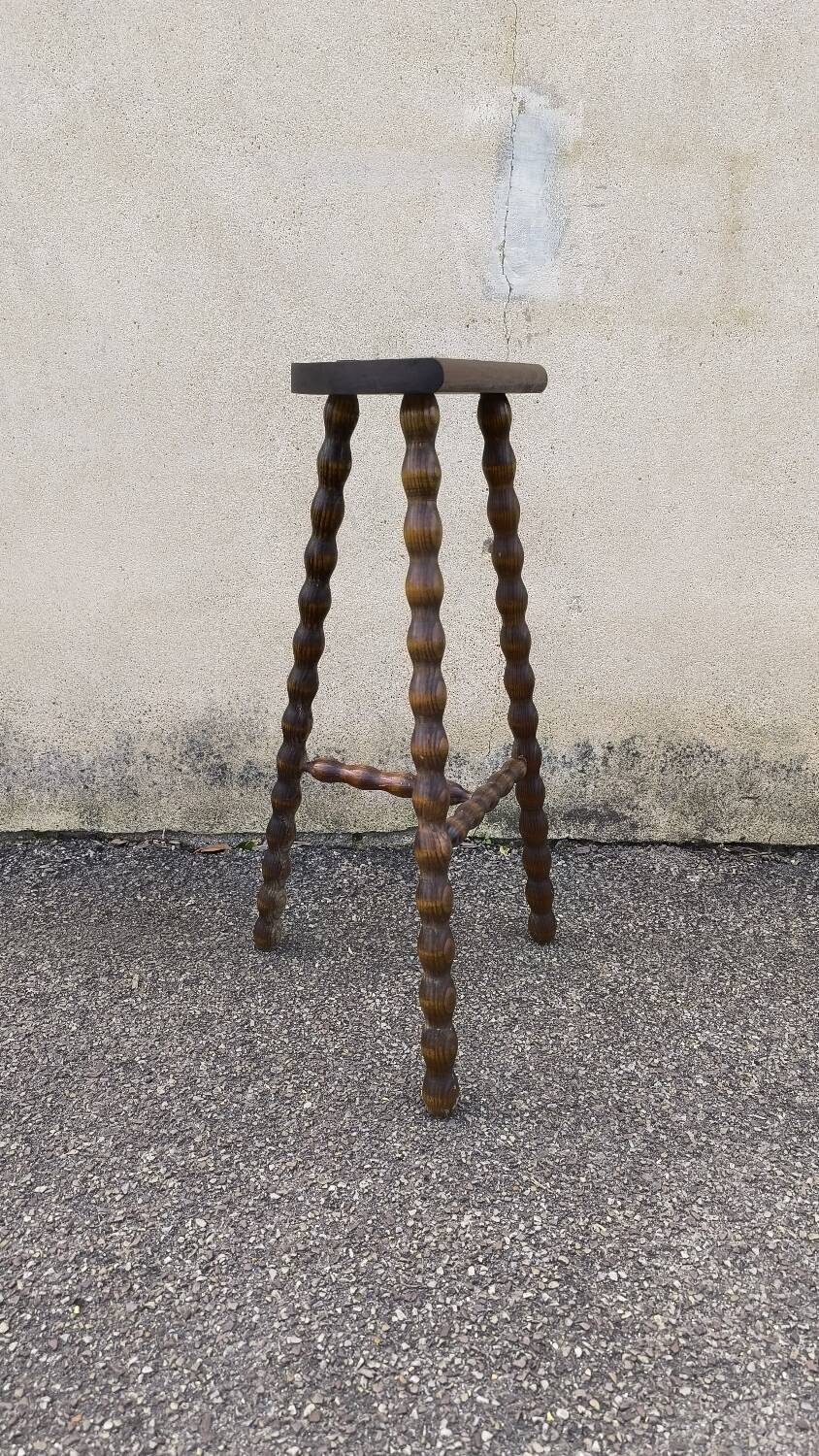 Solid wood tripod stool 1950