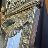 Napoleon III style mirror with gilt brass side panels