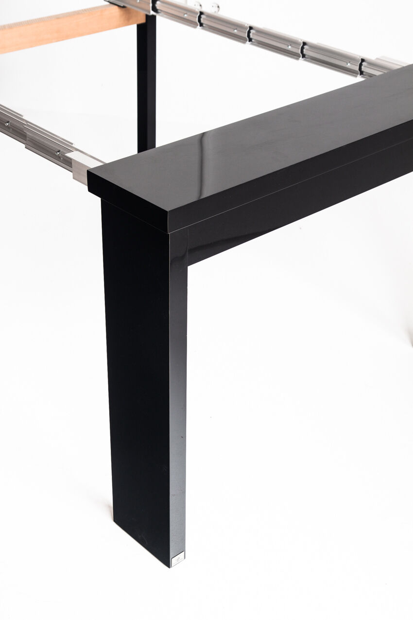 Vintage extendable table / console in lacquered wood by Paul Michel, France 1990