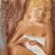 Signed pastel portrait of a woman "the manicurist"