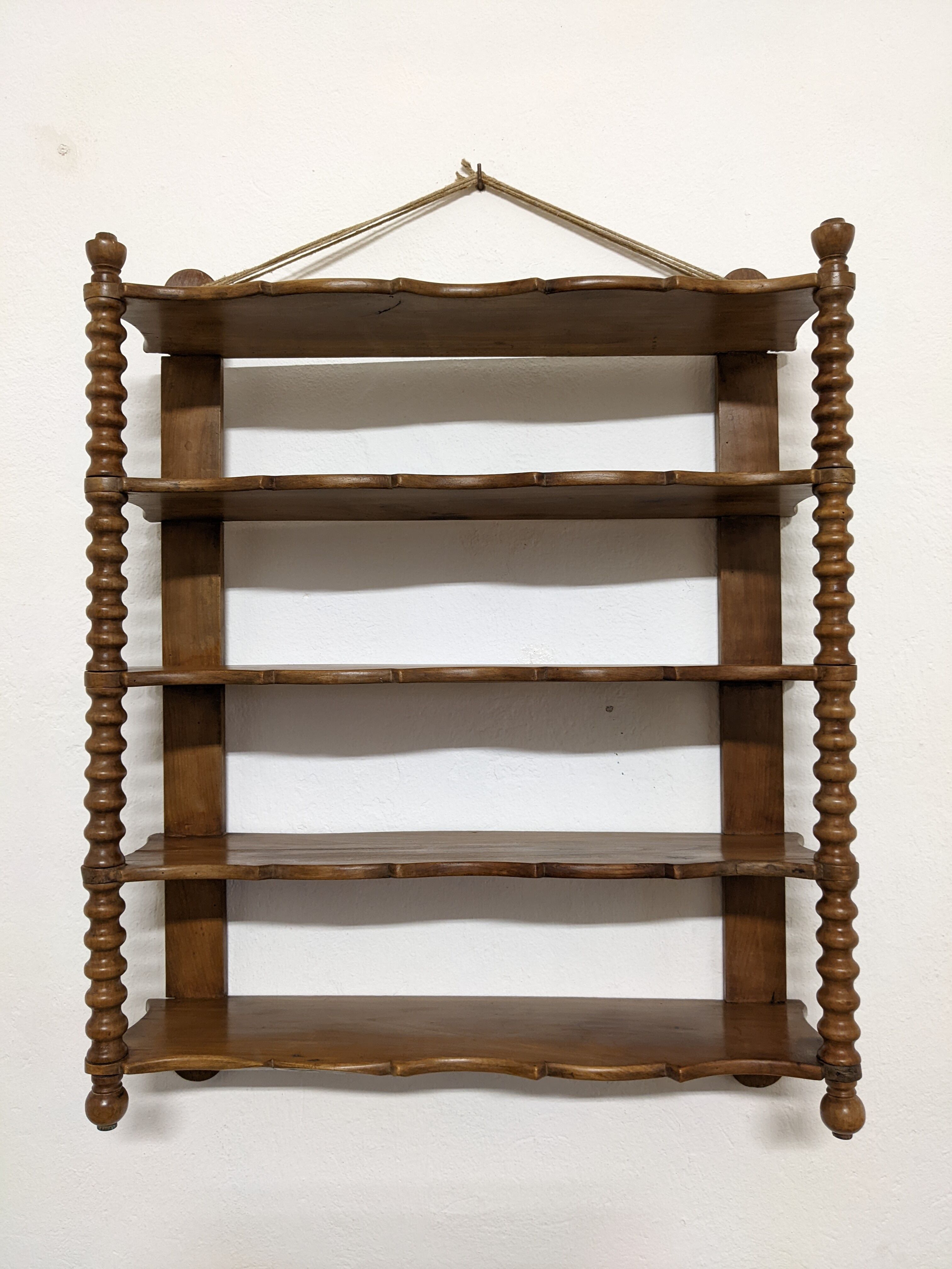 Wooden wall shelf turned late nineteenth century