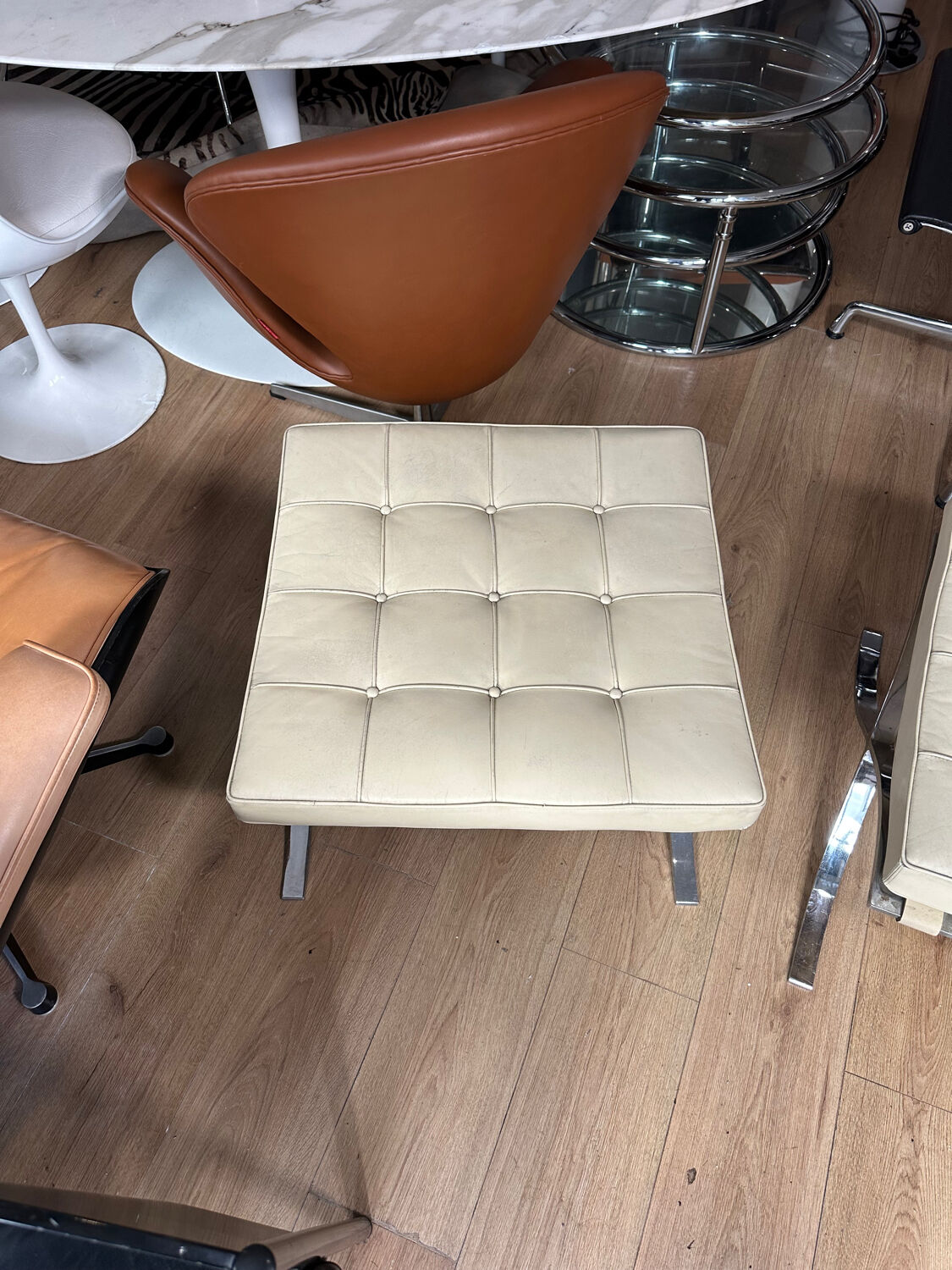 Pair of Barcelona Ottomans Knoll edition