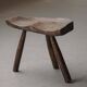 Milking stool in solid wood, Folk art, Cévennes, around 1900