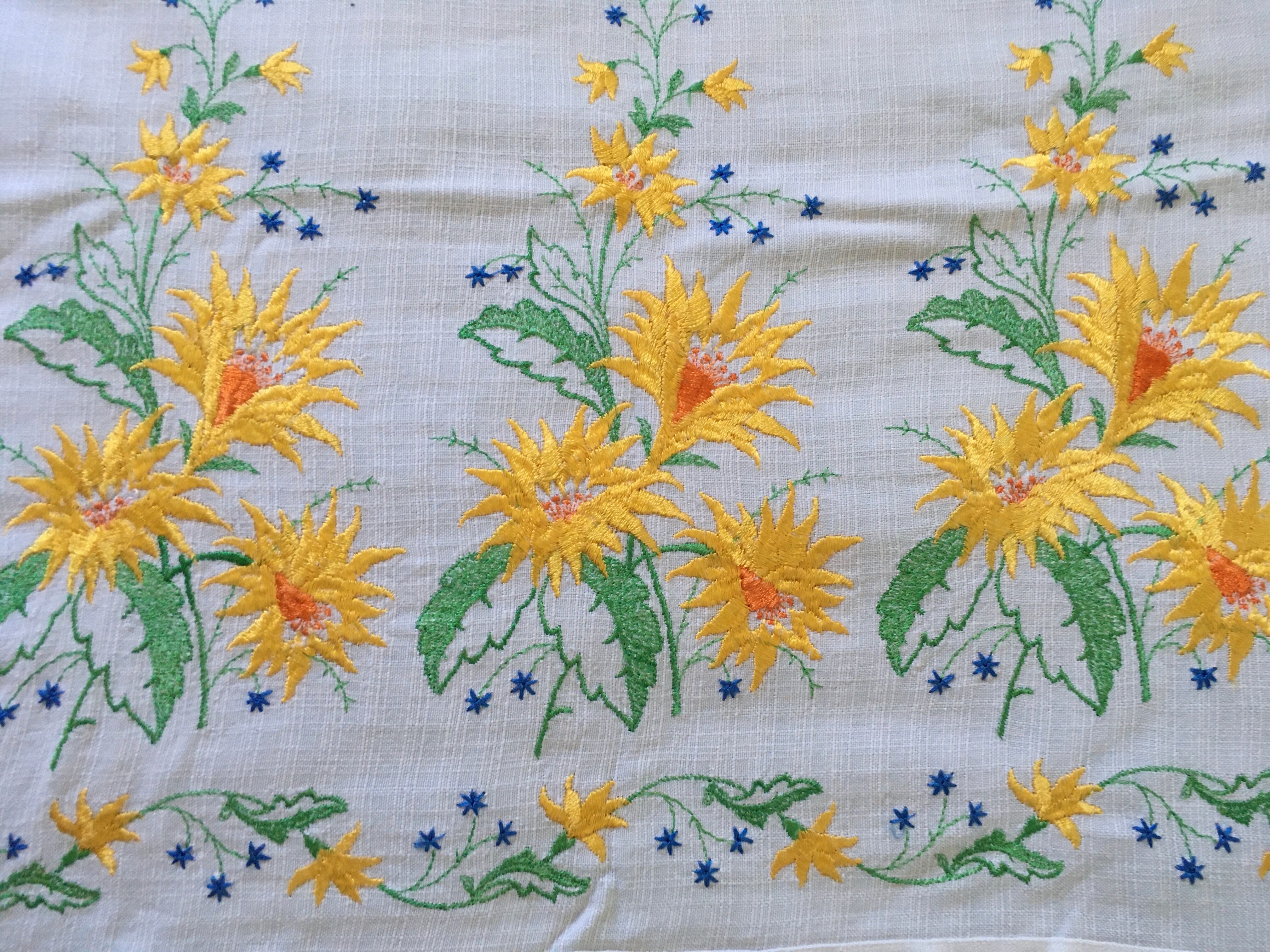 Vintage embroidered tablecloth