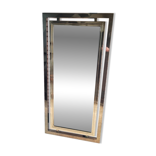Grand miroir design vintage en métal doré — Beyit