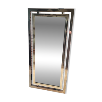 Large vintage design mirror in gold metal
