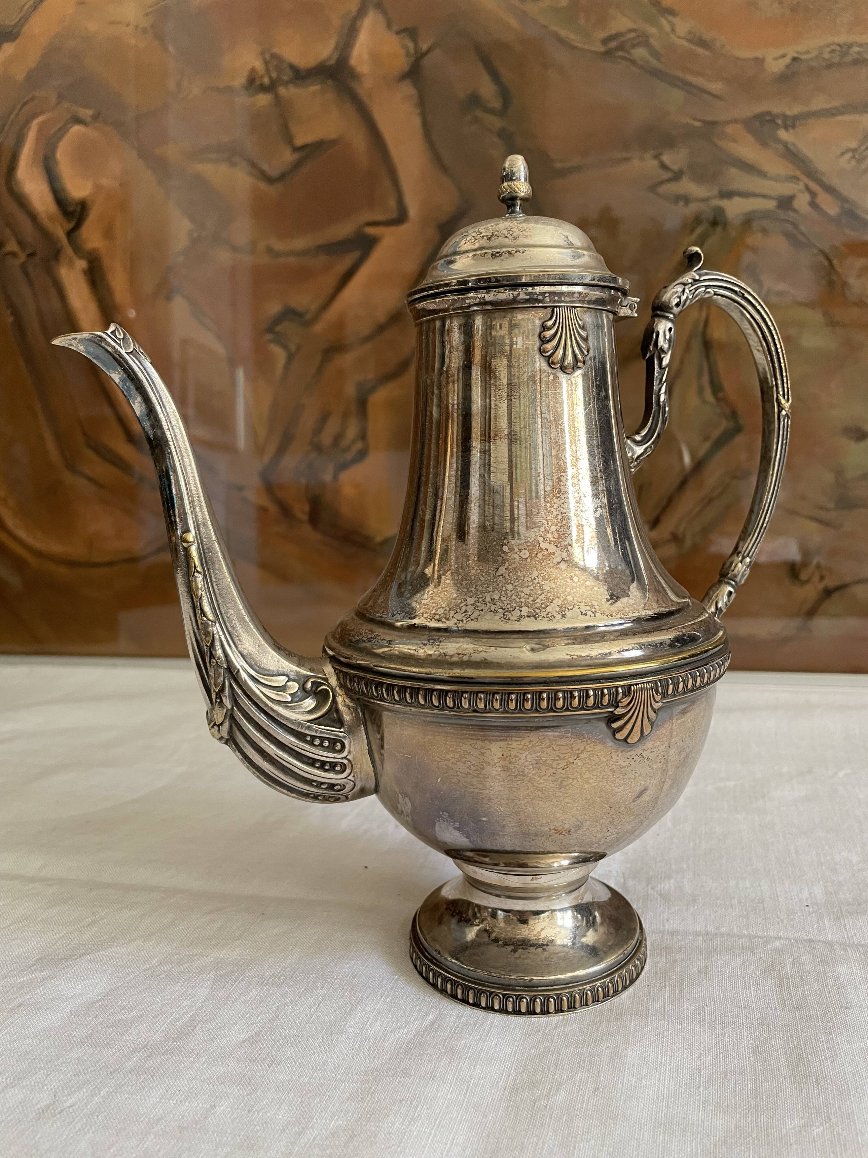 Silver metal coffee maker