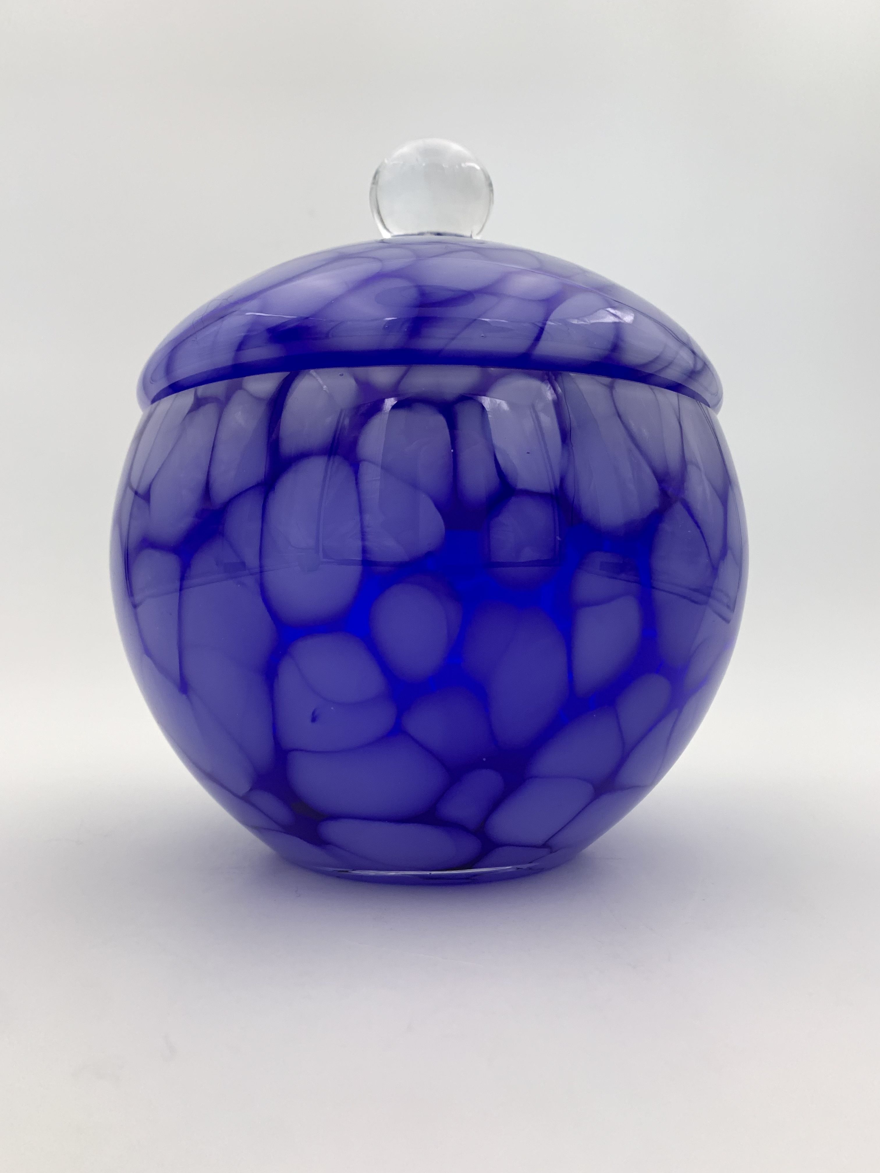 Large vintage round candy in speckled glass, Clichy glass style - 1970s-1980s