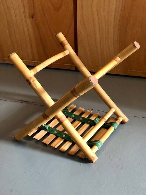 Bamboo deckchair and footrest from the 70s