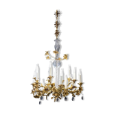 Chandelier in gilded bronze and crystal, 19 century