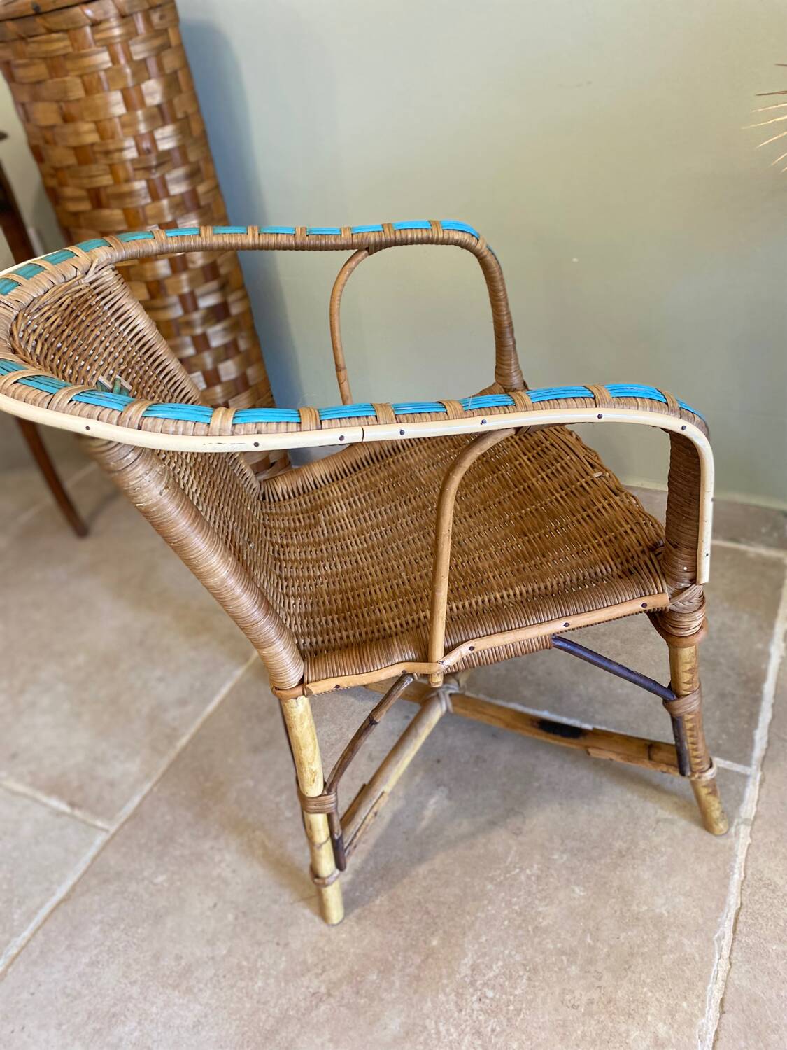 Rattan children's armchair