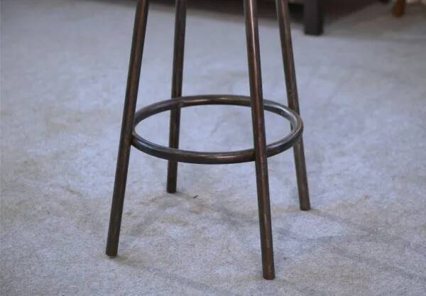 Industrial stool with oak seat, 1960s
