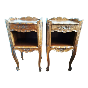 Lot de 2 chevets en noyer