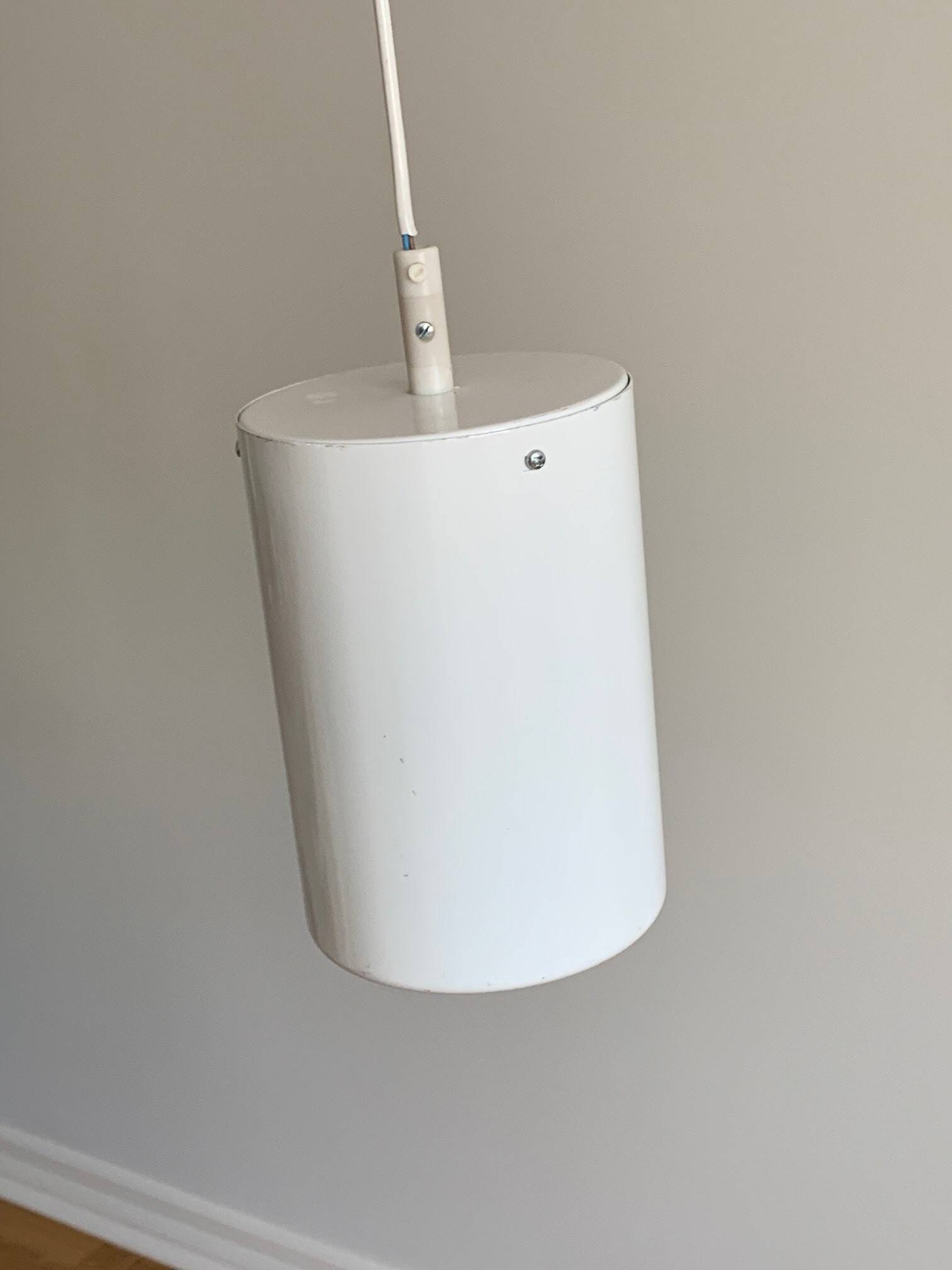 Scandinavian lacquered metal pendant light from the 70s/80s