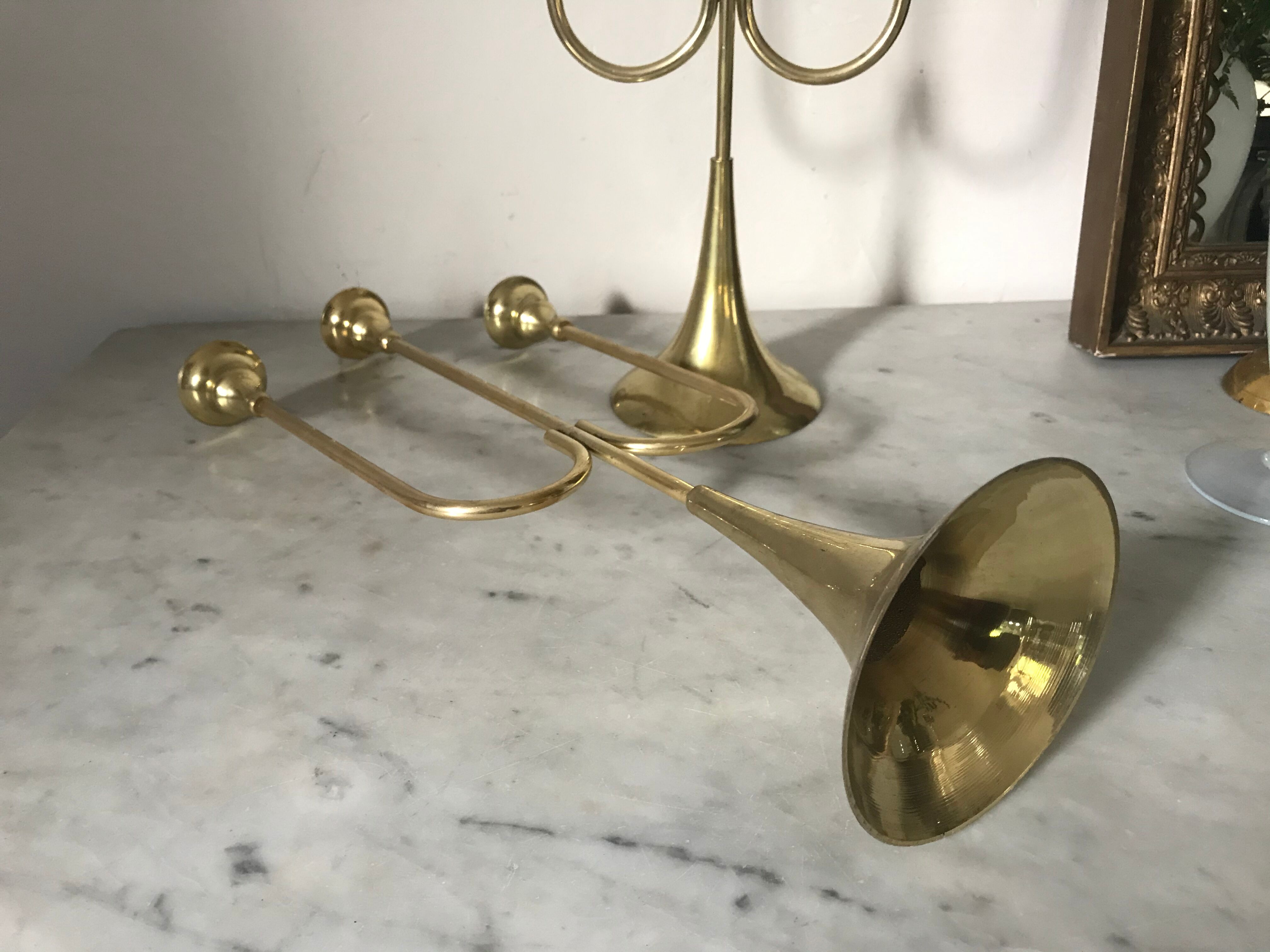 Pair of brass candlesticks