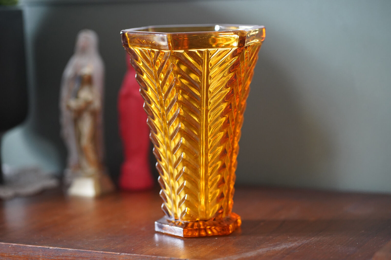 Amber vintage vase