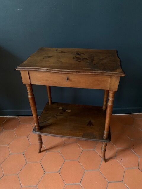 Workers' table Art Nouveau marquetry