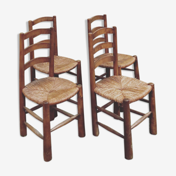 4 chaises paillées