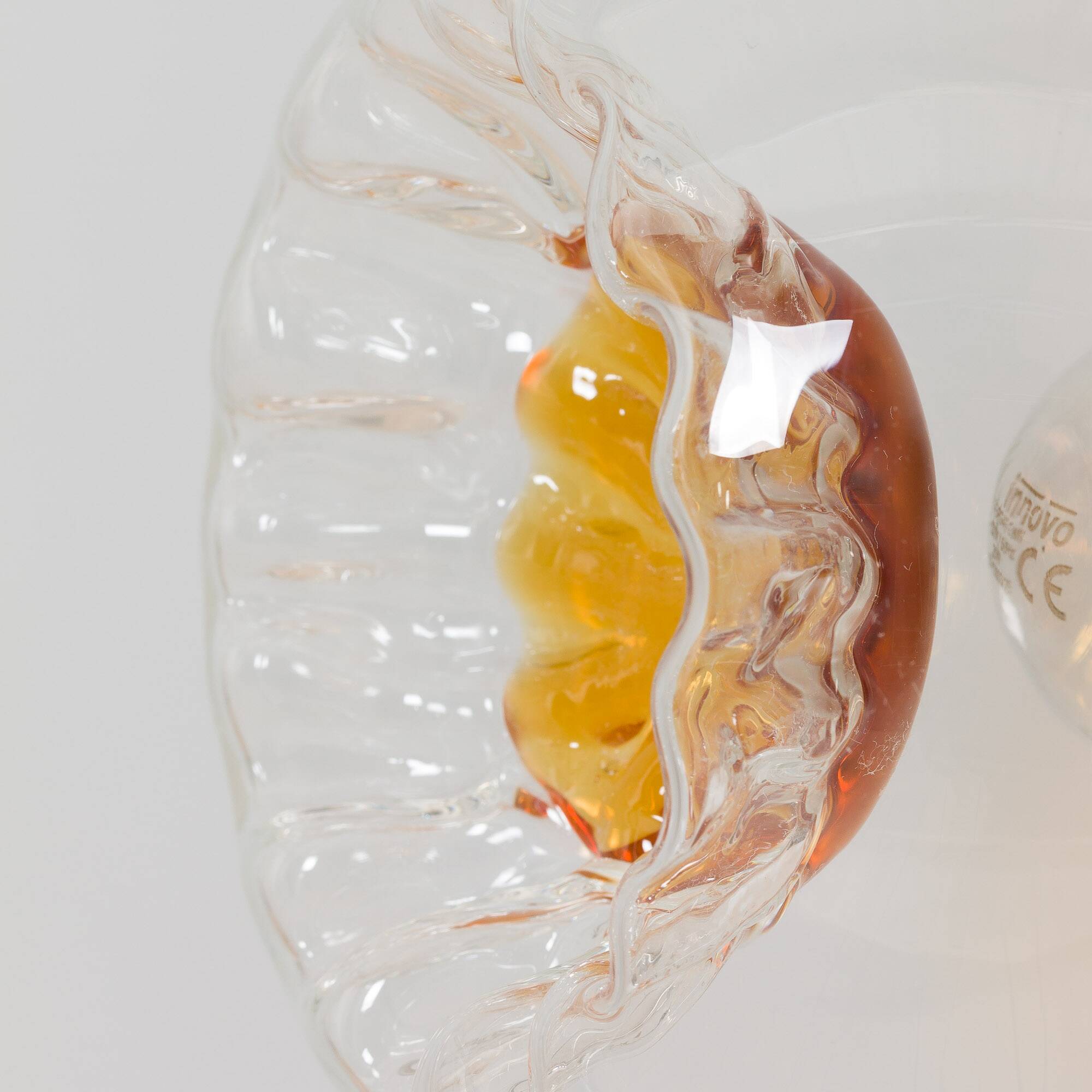 Mazzega Space Age Murano glass chrome plated chandelier, Italy 1970s