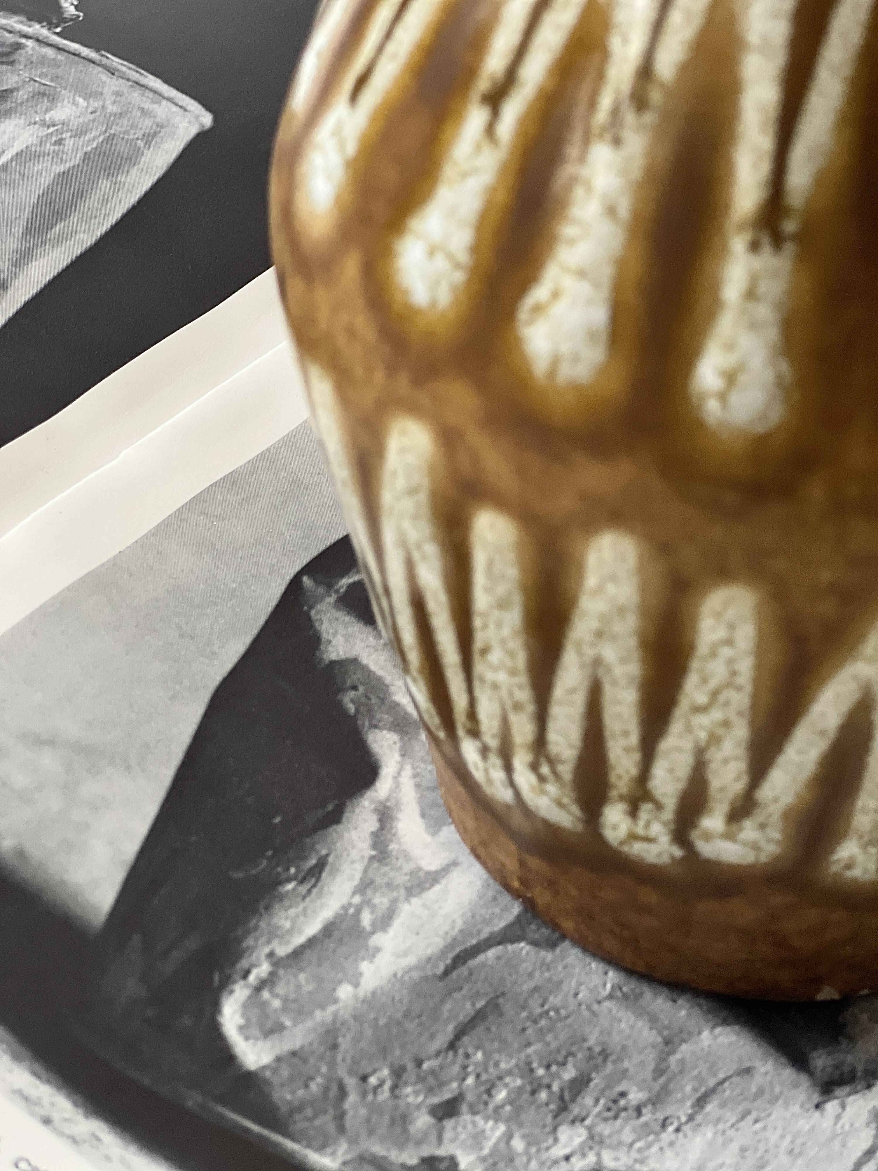 Scandinavian glazed and numbered ceramic vase, West Germany 1970