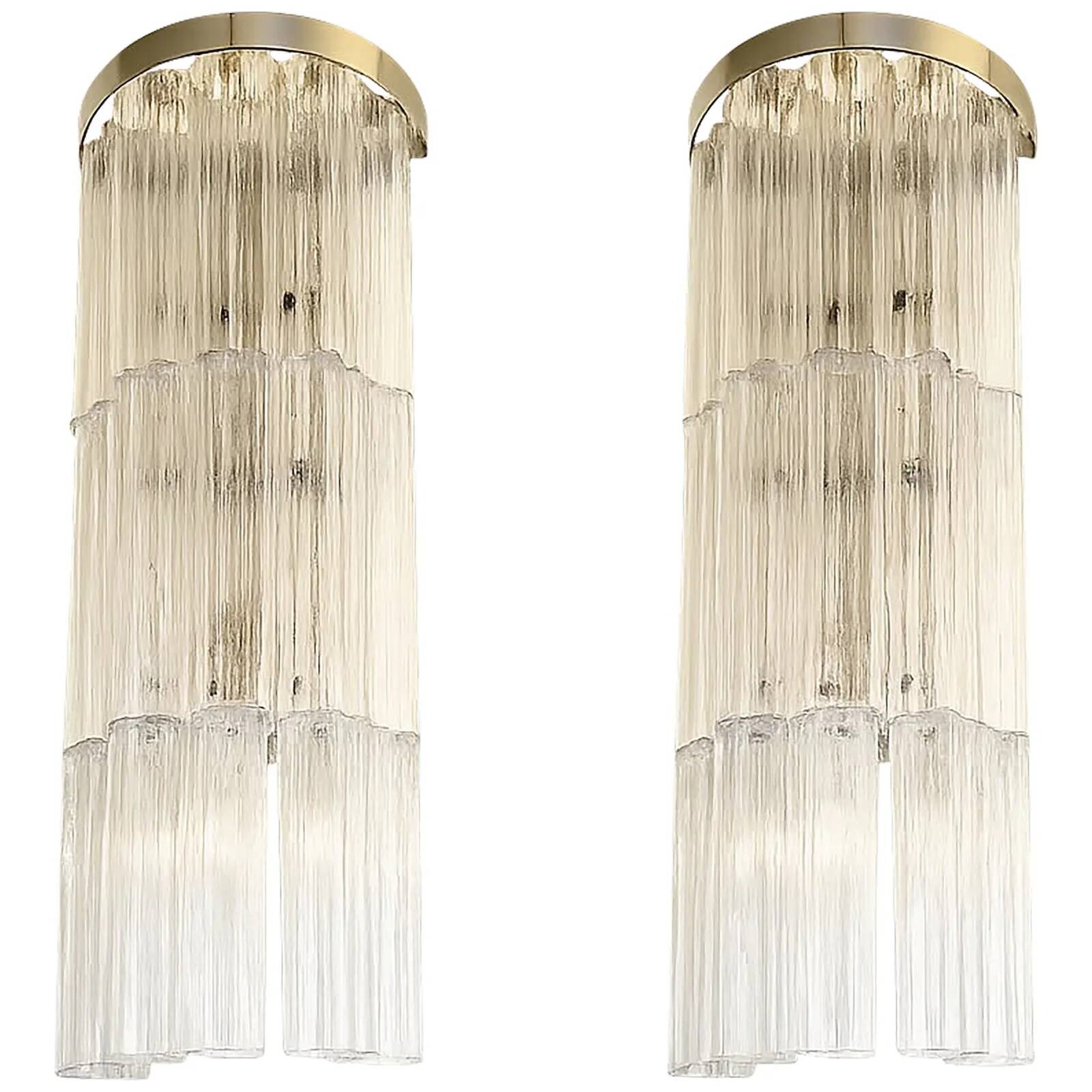 Pair of Contemporary Transparent “Tronchi” Wall Sconces