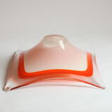 Vide poche en verre de Murano carré orange, Italie années 1970.