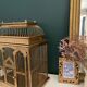 Cage à oiseaux vintage doré Colonial