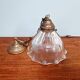 Large Holophane pendant light in transparent grooved glass