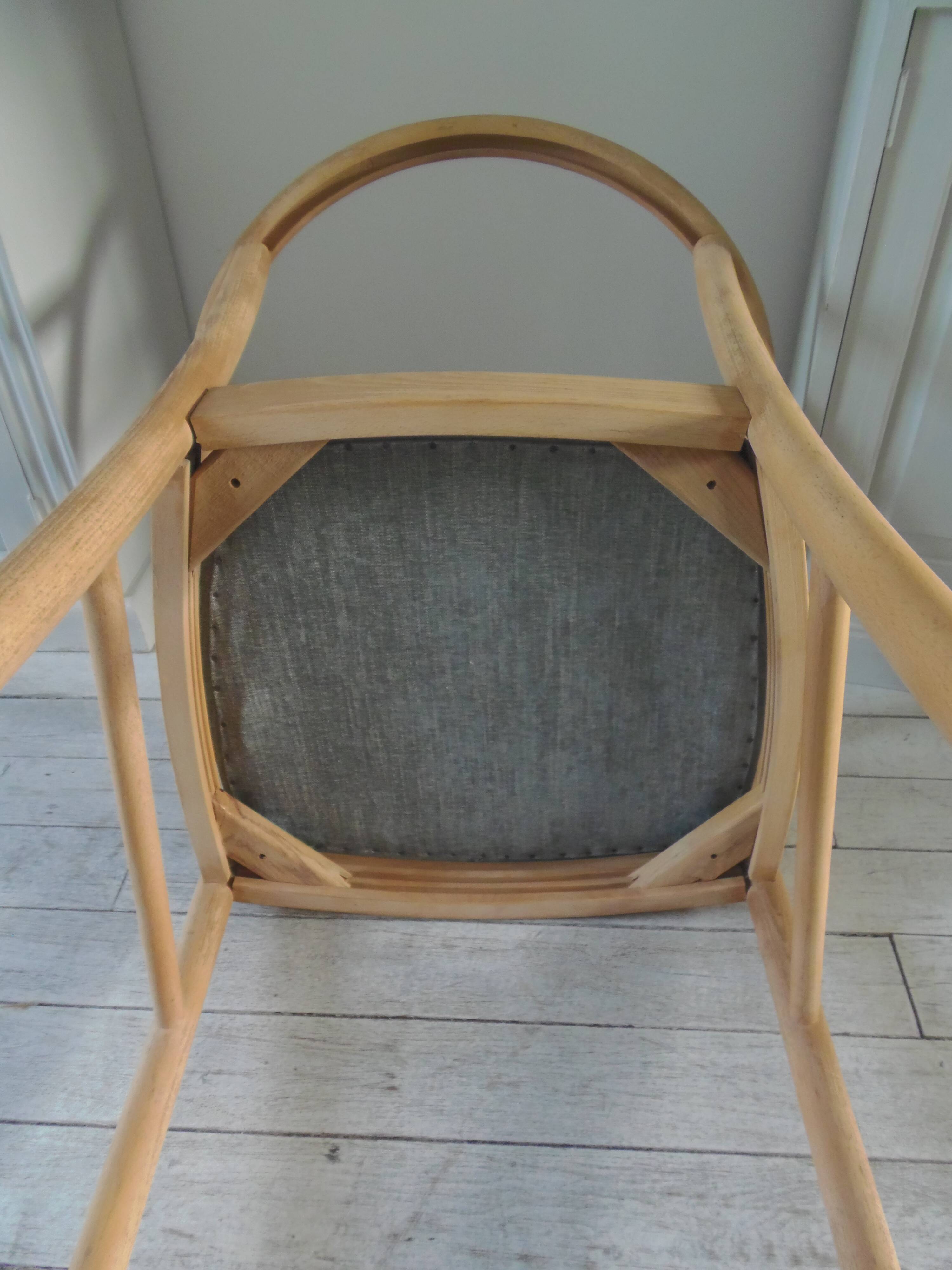 Scandinavian style armchair, beech frame, renovated seat