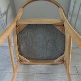 Scandinavian style armchair, beech frame, renovated seat