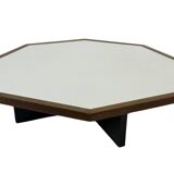 Table basse vintage design octogone années 1970 octogone wengé