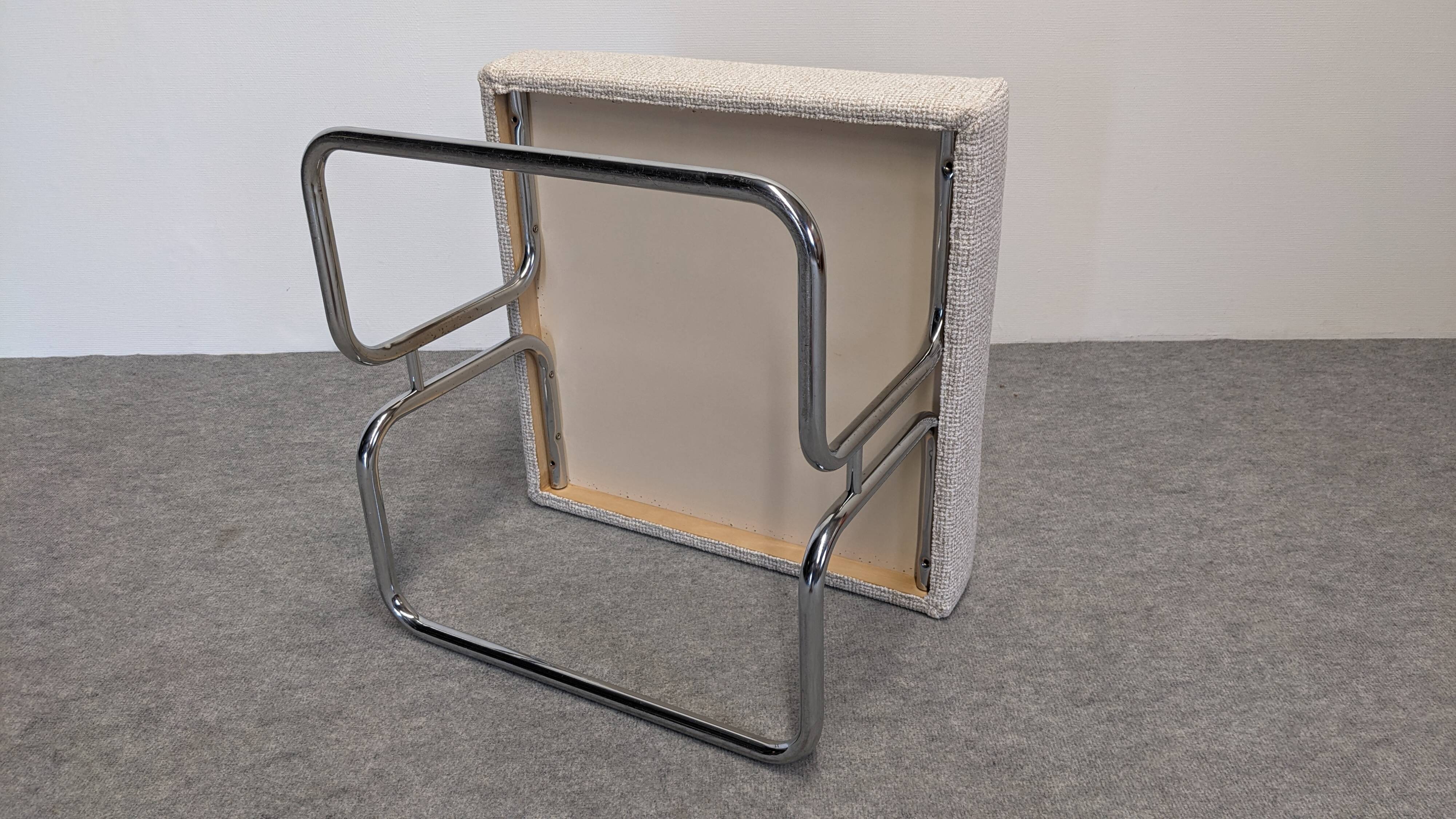 Low stool or tubular ottoman Space Age, France around 1970