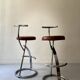 Bar stools in tubular chrome and tan leather, 1970s