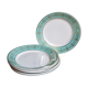 Six plates of vintage Badonviller earthenware with gold frieze