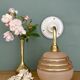 Vintage pink and gold frosted glass globe wall light.